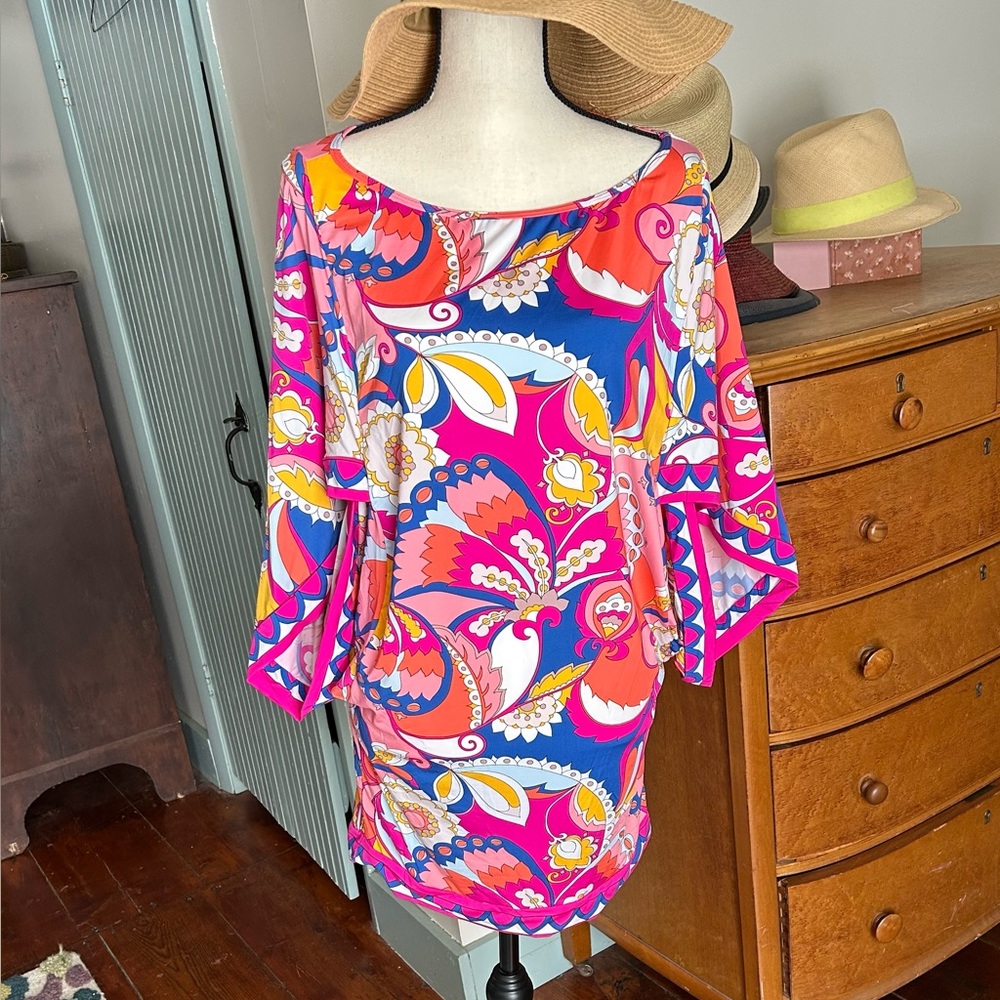 Trina Turk Cover-up and One-piece Bathing suit set.